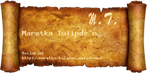 Maretka Tulipán névjegykártya